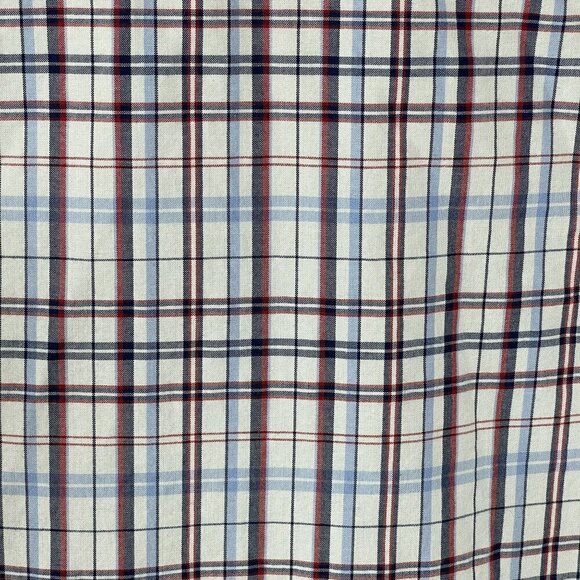 Tommy Hilfiger Men's Button Front Shirt Slim Fit Plaid Red White Blue 15 1/2 - Picture 4 of 6